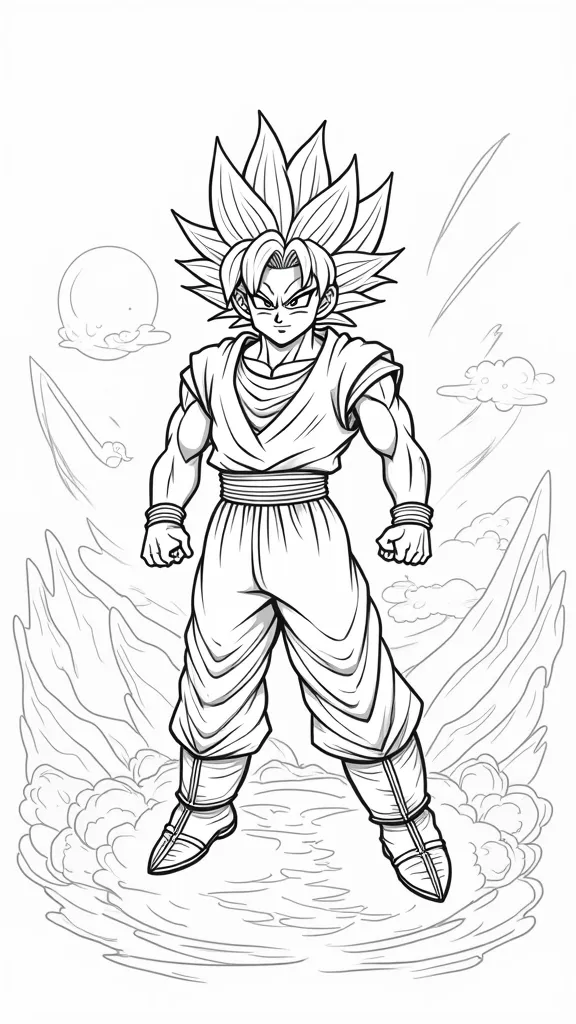 Páginas para colorear de Goku imprimibles